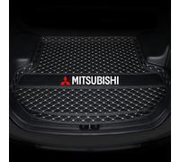 For Mitsubishi Colt 2023-2024 Car Boot Mat,Custom Leather Rear Trunk Liner with Raised Edges,AntiSlip Pet Dog Protector Mat Liner,Auto Interior Accessories(Black Beige)
