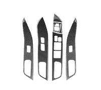 for Mitsubishi for Lancer EVO X MR 2008-2015 Carbon Interior Window Lifting Trim Sticker BLNETU