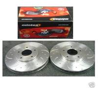 FOR MITSUBISHI GTO TURBO REAR CROSS DRILLED GROOVED BRAKE DISC MINTEX PAD REAR