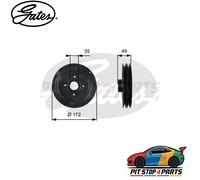 For Mitsubishi L200 Crankshaft Pulley Gates TVD1123 49 mm Premium 2001-2007