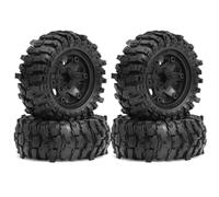 For MJX H12Y For Axial For SCX10 AXI03007 For Tamiya CC01 D90 1/12 1.9" Plastic Beadlock Wheels And Crawler Tires OD 88mm 4PCS Car RC Wheel Rim Tyre