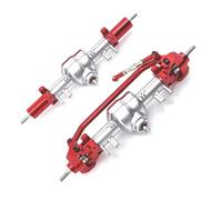 For MN128 MN86 G500 RC Car Spare Parts Metal Upgrade Front And Rear Axles Differential Assembly Black Red For Silver RC Axles(Red2)