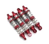 For Mn78 For Mn168 /12 Metal Upgrade Fittings Oil Pressure Shock Absorber RC Remote Control Vehicle For Cherokee Hill Bike Replacement Use RC Car Shock Absorber(Red)