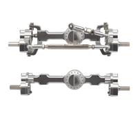 For MN99S For MN D90 D91 D96 MN98 MN45 Metal Front And Rear Portal Axle Set 1/12 RC Car Upgrade Parts Modification Accessories RC Car Accessories(Silver,Set)