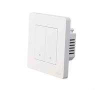 For Moes For Tuya For Zigbee Smart Wall Switch, Star Ring Series Touch Panel With Rf Remote, Long Lasting Pc 86x86mm, White(2 Gang White)
