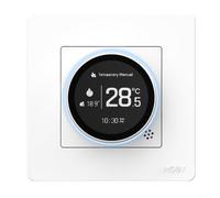 For MOES Smart Knob Thermostat ZHT SR Star Ring Series Compatible With For Tuya Supports Multiple Heating Options And Temperature Calibration(GB-White)