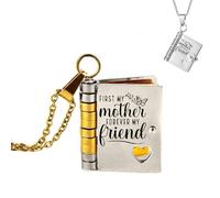 For Mom - I Love You Forever & Always Book Necklace, Personalised Engraved Book Necklace for Women, Openable The Most Beautiful Chapter Books Pendant necklace, from Daughter Son (Gold Silver)