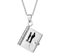 For Mom - I'll Always Be Your Little Boy Book Necklace, Customized Openable Chapter Book Pendant Necklace, Personalized My Incredible Mom Necklaces, Carries Everlasting Love (Silver)