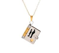 For Mom - I'll Always Be Your Little Boy Book Necklace, Customized Openable Chapter Book Pendant Necklace, Personalized My Incredible Mom Necklaces, Carries Everlasting Love (Gold Silver)
