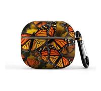 for Monarch Butterflie Wireless Earbuds 3 Case Compatible with 3rd Generation Hard Shell Shockproof 3 Cases Cute Protective Cover with Keychain Supports Wireless Charging