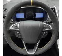 For Mondeo For Fusion 2013 2014 2015 2016 2017 2018 2019 For EDGE 2015-2019 Car Accessories Black Suede Braid Hand Sewing Car Steering Wheel Cover Wheel Cover Protector(Syle 4)