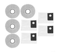 for Mop Cloths Dust Bags for Midea for v16 Pro for mini for eureka J15 Max Ultra - Fabric Sheets Large Volume Sacks Laminate Ground Polishing Smart Cleaner Consumables Fitment Kit(8pcs)