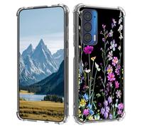 for Moto Edge 2021 Case,Slim Transparent Flexible TPU Durable Shockproof Anti-Scratch Anti-Fall Phone Cover for Motorola Moto Edge 2021,Wildflower Plant