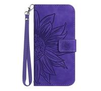 for MOTO Edge 50 5G with RFID Blocking Leather Wallet Case Credit Card Holder, Embossed Sunflower Flip Folio Book Wallet Phone case Shockproof Cover Women Men for MOTO Edge 50 5G deep purple