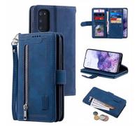 for Moto Edge 50 Neo 5G Case, Premium PU Leather Book Shockproof Zipper Handbag Pocket Flip Wallet Phone Case with Kickstand Card Slots Magnetic Wrist Strap Cover for Moto Edge 50 Neo 5G blue