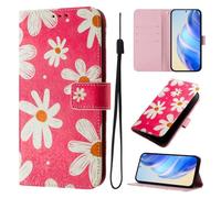 For Moto Edge 50 Pro Case, Premium Leather Painted Wallet Book Flip Stand View Phone Cover with Card Holder Slots Compatible with Moto Edge 50 Pro,Pink daisy