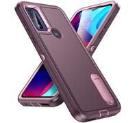 for Moto G Play 2023 Case Moto G Power 2022 Case with Kickstand Case 3-Layer Military Grade Protective Case Cover Silicone Shockproof for Motorola Moto G Play 2023 Phone Case (Purple+Pink)
