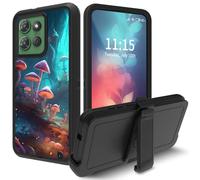 for Moto G Power 2025 Case: Moto G Play 2025 Case, with Swivel Belt Clip Heavy Duty Shockproof TPU Protection Phone Case for Motorola g Power 2025,Magic Mushrooms