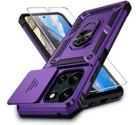 for Moto G Power 2025 Case with Camera Lens Cover, HD Screen Protector, 10 FT Military Grade Drop Protection, Magnetic Ring Holder Kickstand Phone Case for Motorola Moto G Power 2025, Deep Purple