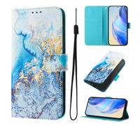 For Moto G Power 5G 2024 Case, Premium Leather Painted Wallet Book Flip Stand View Phone Cover with Card Holder Slots Compatible with Moto G Power 5G 2024,Ocean marble