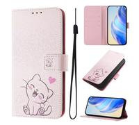 For Moto G Power 5G 2024 Case, Premium Leather Painted Wallet Book Flip Stand View Phone Cover with Card Holder Slots Compatible with Moto G Power 5G 2024,Cute Cat