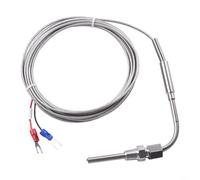 For Motor Exhaust Gas Temperature Sensor K Type Thermocouple EGT Probe with Fiberglass Insulated Cable and Stainless Steel 5mm Probe, Adjustable Length Thread Lock (4M)