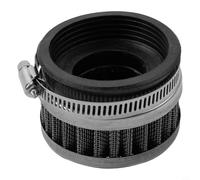 For Motorcycle - 58 Through 60mm Inner Diameter Stainless Steel Round Tapered Air Filter Cleaner Double-layer Mesh Compatible with Carburetor Pipe Black/silver
