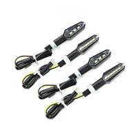 For Motorcycle Turn Signal Lights Amber 12V 10mm Mini Indicator Lamp Universal Double-Sided Front Rear(4 Pcs)
