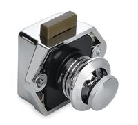For Motorhome Cabinet Latch Catch with Push Button Keyless Locking for RV Boat Drawer Door Applications ABS (chrome)