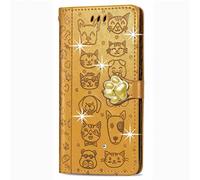 for Motoroal Moto G45 Case, 3D Sparkly Gems Bling Glitter Butterfly Shockproof Flip Case Stand PU Leather Book Wallet Phone Cases Card Slots Magnetic TPU Bumper Cover for Motoroal Moto G45 yellow