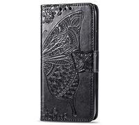 for Motoroal Moto G45 Case, Butterfly Shockproof PU Leather Flip Cover Notebook Wallet Case With Magnetic Closure Stand Card Holder ID Slot Folio Soft TPU Bumper Protective for Motoroal Moto G45 black