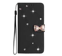 for Motoroal Moto G85 Case, 3D Glitter Sparkle Bling Cover Shock-Absorption Flip PU Leather Protective Bumper with Magnetic Stand Card Holder Slots for Motoroal Moto G85 black