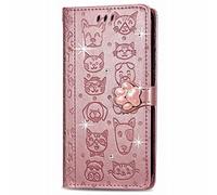 for Motoroal Moto G85 Case, 3D Sparkly Gems Bling Glitter Butterfly Shockproof Flip Case Stand PU Leather Book Wallet Phone Cases Card Slots Magnetic TPU Bumper Cover for Motoroal Moto G85 Rose gold