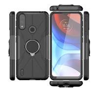 For Motorola E7i Power Case, Shockproof Case, Protective Ring Armour Phone Cover with [Kickstand], Hybrid [Tough] Rugged Armor Protective Phone Case For Motorola Moto E7i Power - Black