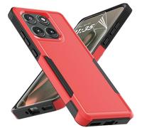 for Motorola Edge 2025 Case: Dual Layer Protective Heavy Duty Cell Phone Cover Shockproof Rugged with HD Screen Protector - Military Protection Bumper Tough for Motorola Edge 2025, Red