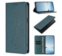 for Motorola Moto Edge 50 Neo 5G Case, Embossed Cat Shockproof PU Leather Notebook Flip Wallet Phone Cases with Stand Card Slots Magnetic Protective Case for Motorola Moto Edge 50 Neo 5G Green