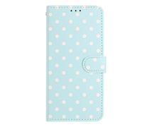 for Motorola Moto Edge 60 Fusion Case, Polka Dot Shockproof Flip Wallet Phone Case Magnetic Closure Viewing Stand Function Notebook Bumper Cover forMotorola Moto Edge 60 Fusion with Card Holder Blue