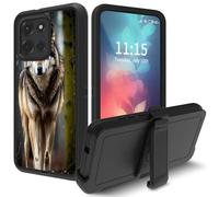 for Motorola Moto G-5G-2025 Case, with Swivel Belt Clip Heavy Duty Shockproof TPU Protection Phone Case for Moto G 5G 2025,Wolves Howling Wild