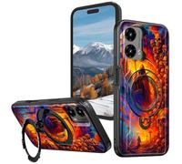 for Motorola Moto G Stylus 5G 2024 6.7 Inch Case with 360°Rotatable Ring Stand, Wireless Charging Compatible, Military Grade Rugged Shockproof Heavy Duty Protective Case, Death Skeleton Underworld