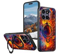 for Motorola Moto G Stylus 5G 2025 6.7 Inch Case with 360°Rotatable Ring Stand, Wireless Charging Compatible, Military Grade Rugged Shockproof Heavy Duty Protective Case, Death Skeleton Underworld