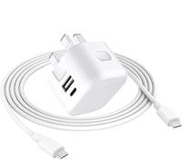 For Motorola Moto G06 G15 G05 G86 Power G56 G14 G04 G85 G75 G84 G35 G55 G62 G82 G52 G42 Charger Plug 20W Dual USB A/C Ports with Fast Charging USB C to C Cable For Moto UK Phone Adapter (WHITE)