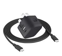 For Motorola Moto G15 G05 G86 G56 G14 G04 G85 G84 G35 G55 G62 G82 G52 G42 20W Dual Port USB-A & USB-C Power Adapter Plug With USB C To C Fast Charging Cable for Motorola Phones (BLACK)