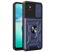 For Motorola Moto G32 Case with Slide Camera Protector Built-in Ring Kickstand Armour Military Shockproof Protective Cover compatible with Magnetic Car Mount Moto G32 Case, Blue