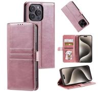 for Motorola Moto G35 Wallet Case with [RFID Blocking] Card Slot Stand Shockproof Magnetic Leather Flip Fold Protective Phone Cases for Motorola Moto G35 Case,Rose gold