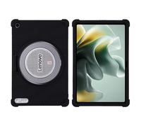 for Motorola Moto Pad 70 Groove Case/Lenovo Tab Plus Gen 2 12.1 inch Tablet with PC Kickstand, Soft Silicone, Washable, Thickened Corner Shockproof, Black
