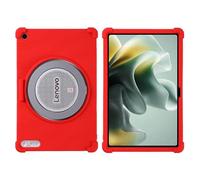 for Motorola Moto Pad 70 Groove Case/Lenovo Tab Plus Gen 2 12.1 inch Tablet with PC Kickstand, Soft Silicone, Washable, Thickened Corner Shockproof, Red