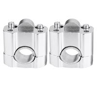 For Motorsiklet For Aksesuarlari Motorcycle Handlebar 2pcs Aluminum Alloy 28mm Motorcycle Handlebar Handle Bar Mounting Clamps Riser Handlebar Risers(Silver)