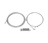 For Mountain and Road Bike Brake Cable Kit, Includes Essential Accessories for Efficient Brake and Gear Control (Silver)