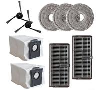 For MOVA For P50 Pro For Ultra Replacement Kit with Mop Cloth Dust Bags Side Brushes 2 Filters 3 Mop Pads 2 Dust Bags Designed for Thorough Dust and Debris ReFor MOVAl