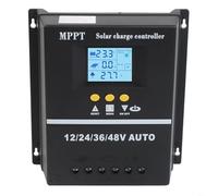 For MPPT Solar Charge Controller 100A 12V/24V/36V/48V Auto Identify, LCD Display PV Battery Regulator with Dual USB Ports, Aluminum Alloy Heat Sink for Home Off-Grid System(100A)